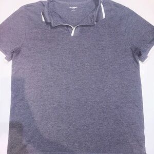 Old Navy Men's Heathered Blue Polo Shirt